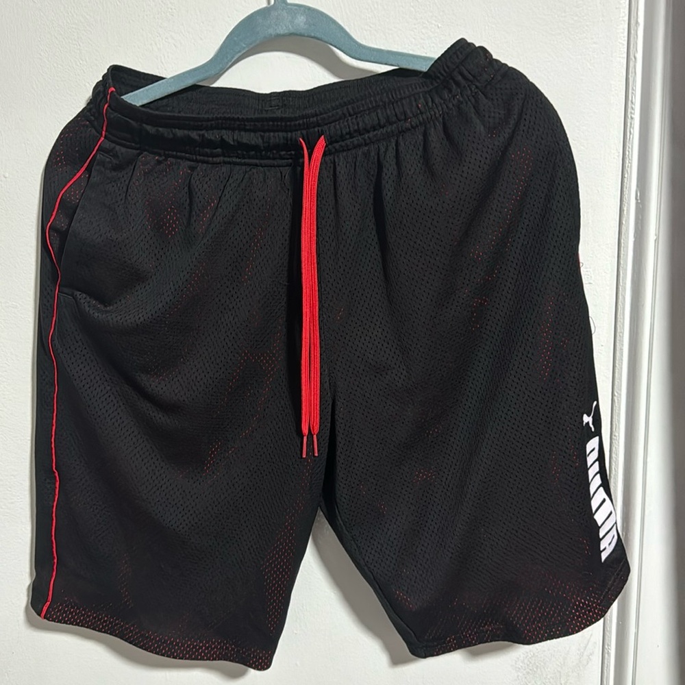 Black and Red Puma Shorts